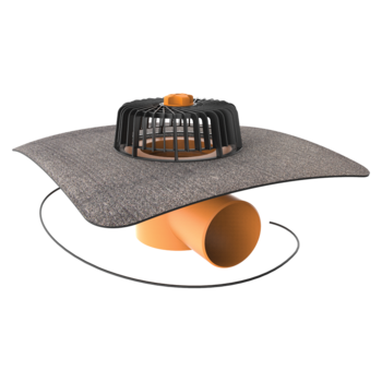 Dachgully mit Bitumen-Manschette, horizontaler, beheizbar