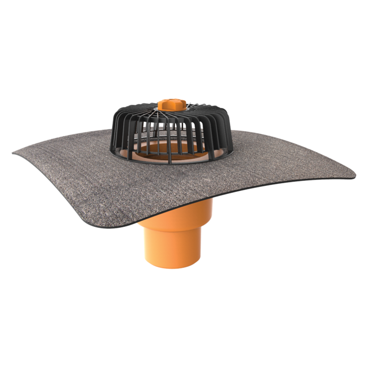 Dachgully mit Bitumen-Manschette, senkrechter